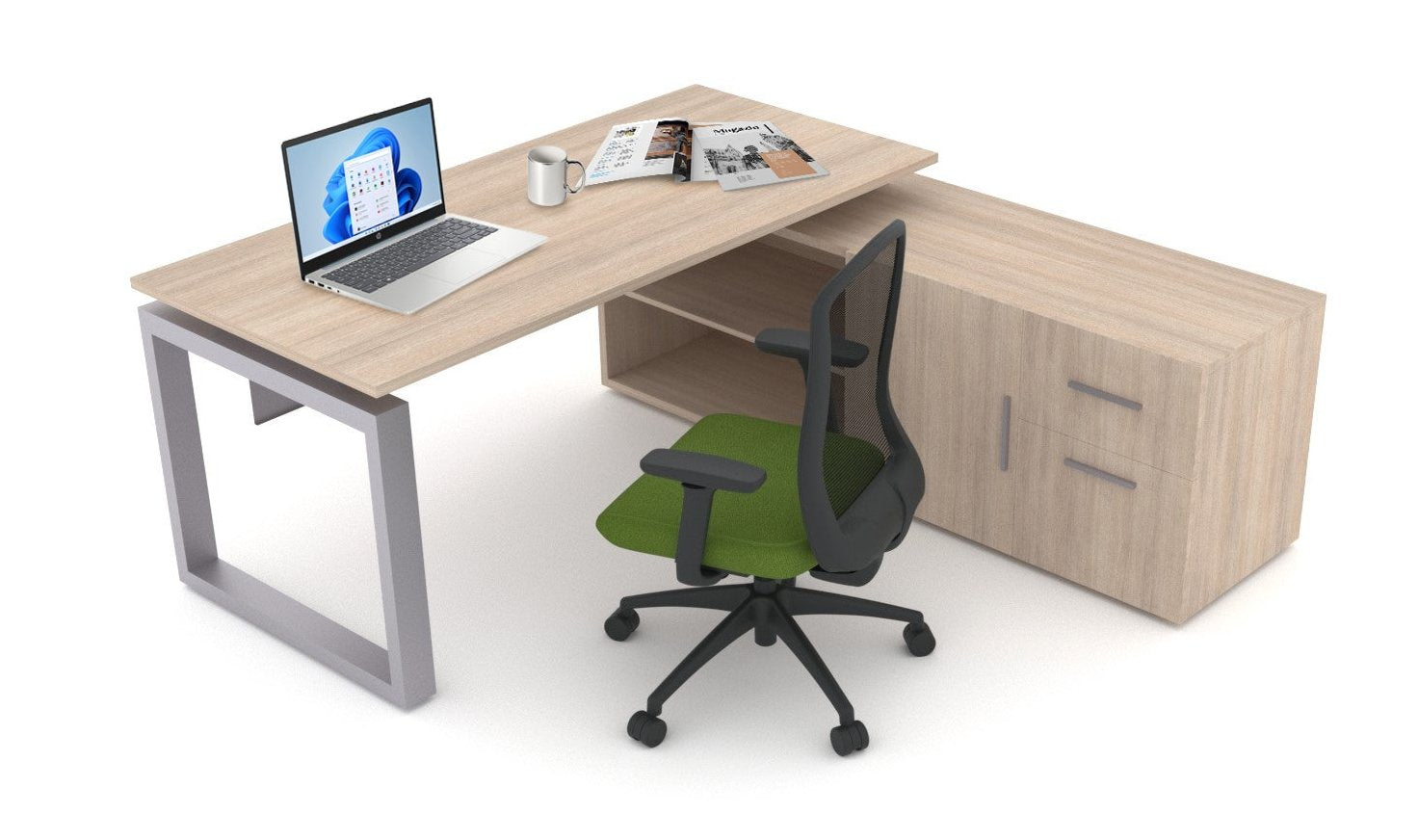 Escritorio Ejecutivo Quattro con credenza lateral