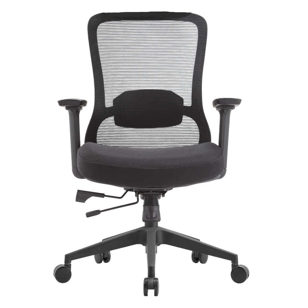 Silla ejecutiva Nicole RB con respaldo de malla negra y soporte lumbar ajustable
