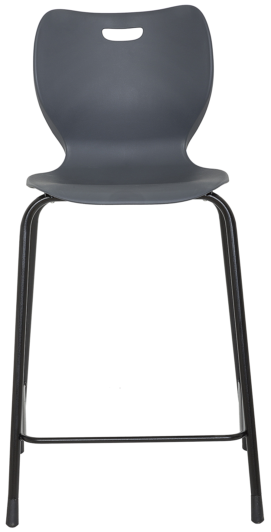 Banco Alto AR-100 estructura negra tapiz gris frente