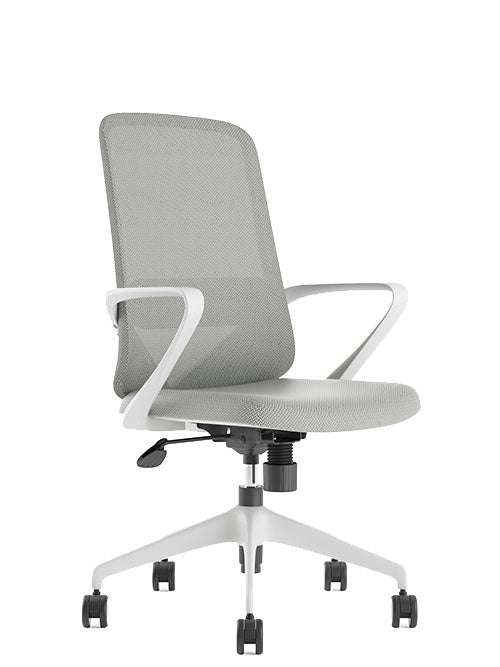 Silla ejecutiva Fly Gray ergonómica con respaldo reclinable gris y base de 5 puntas