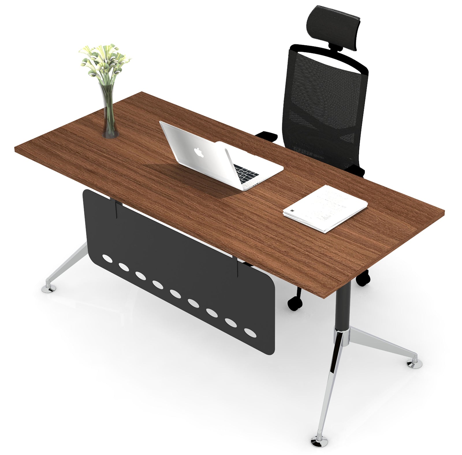 Escritorio Ejecutivo Tech Black Chrome - OffiMobile