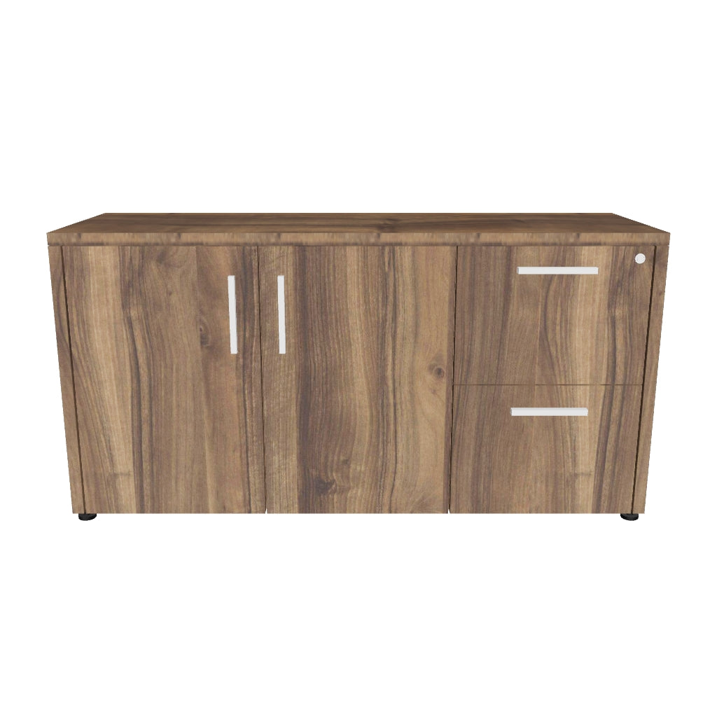 Credenza con 2 puertas abatibles y 2 cajones archivo