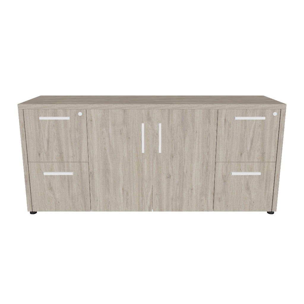 Credenza con puertas abatibles y 4 cajones archivo