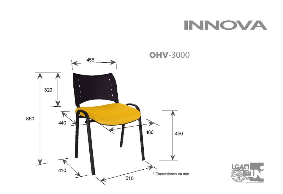 Silla Visitante INNOVA Tapizada OHV-3000