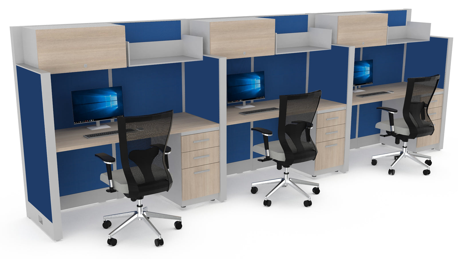 Estacion de Trabajo Estabilus T5 a Pared C archivero, flipper y repisa