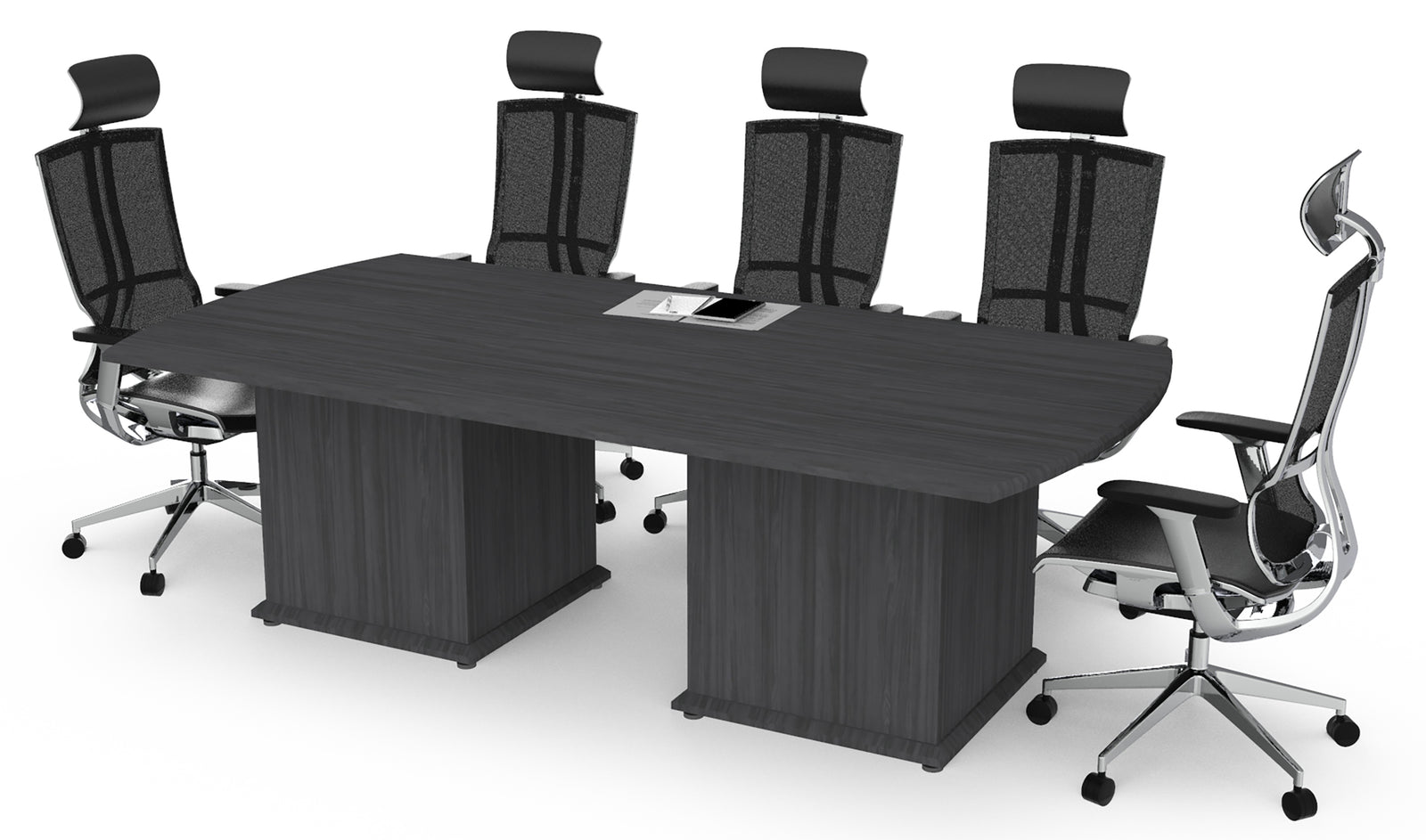 Sala de juntas para oficina Barcelona de Offimobile con mesa rectangular y sillas directivas en espacio corporativo moderno