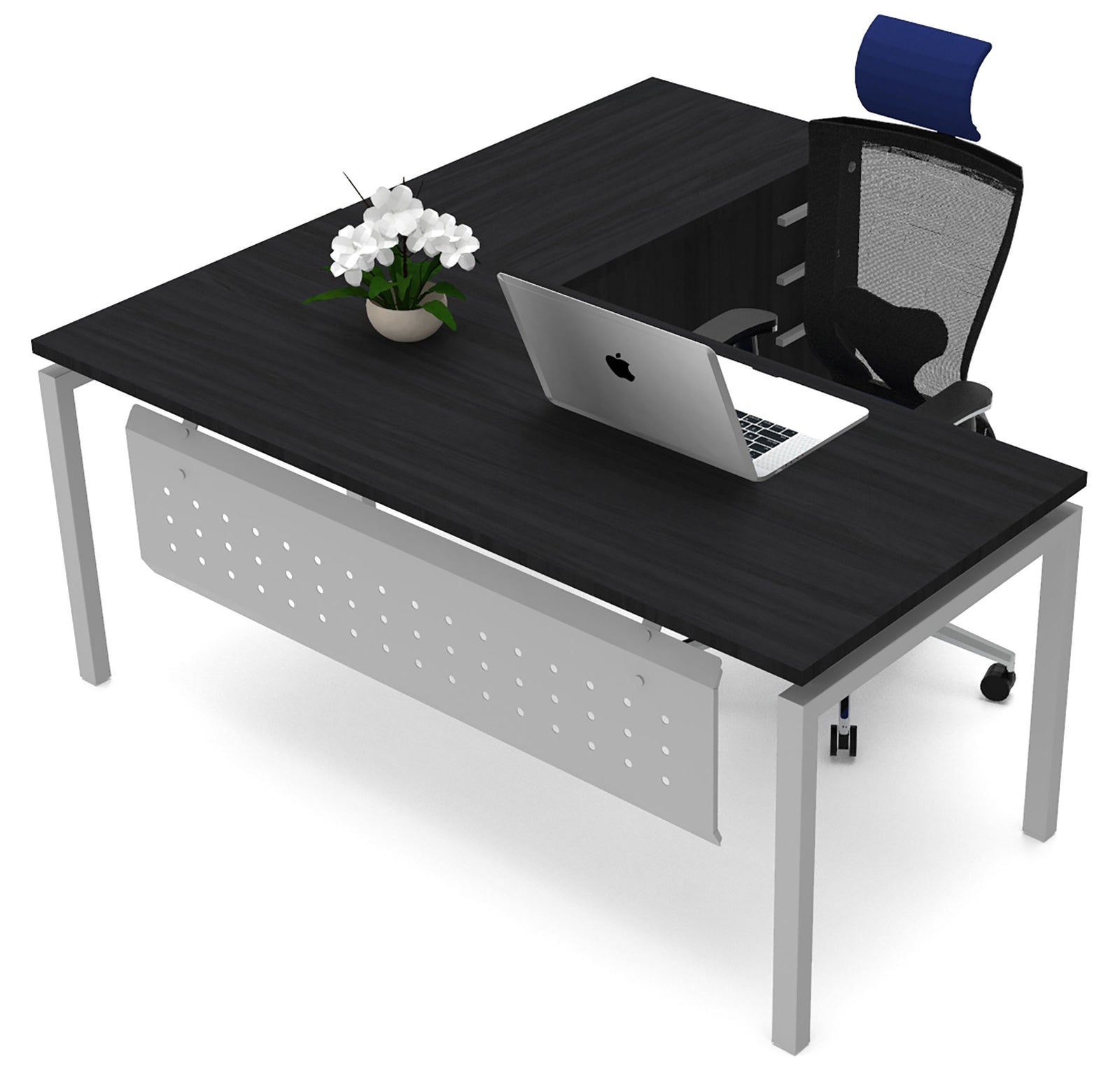Escritorio Semi ejecutivo MS White/Silver - OffiMobile