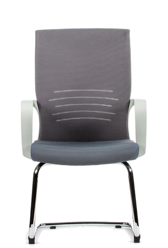 Silla de visita para oficina Active Gray con base cromada y respaldo gris