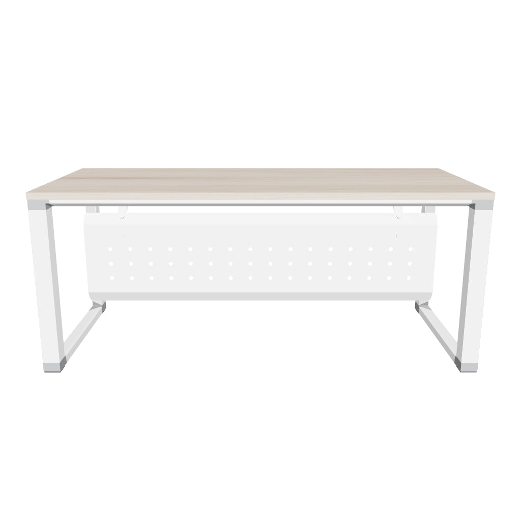 Escritorio ejecutivo SQ White / Silver 1.80 m | Offimobile