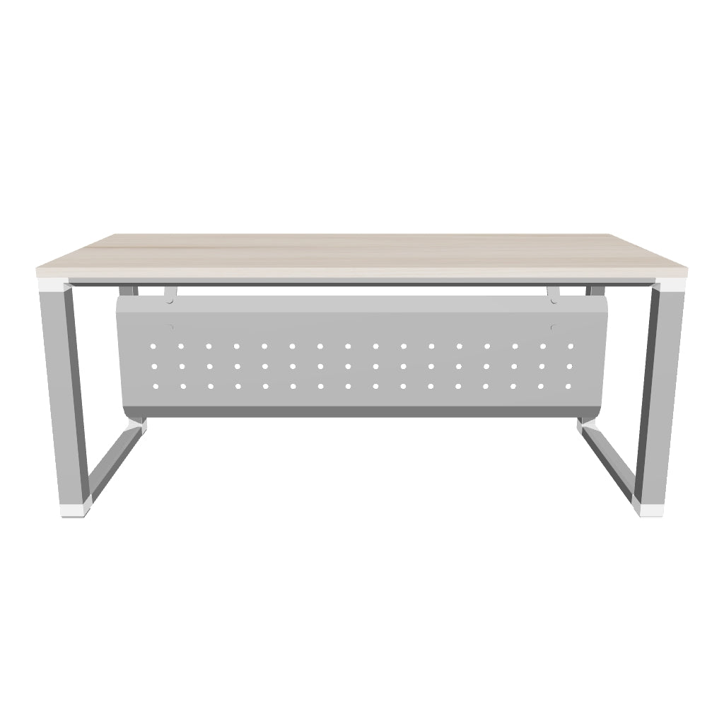 Escritorio ejecutivo SQ White / Silver 1.80 m | Offimobile