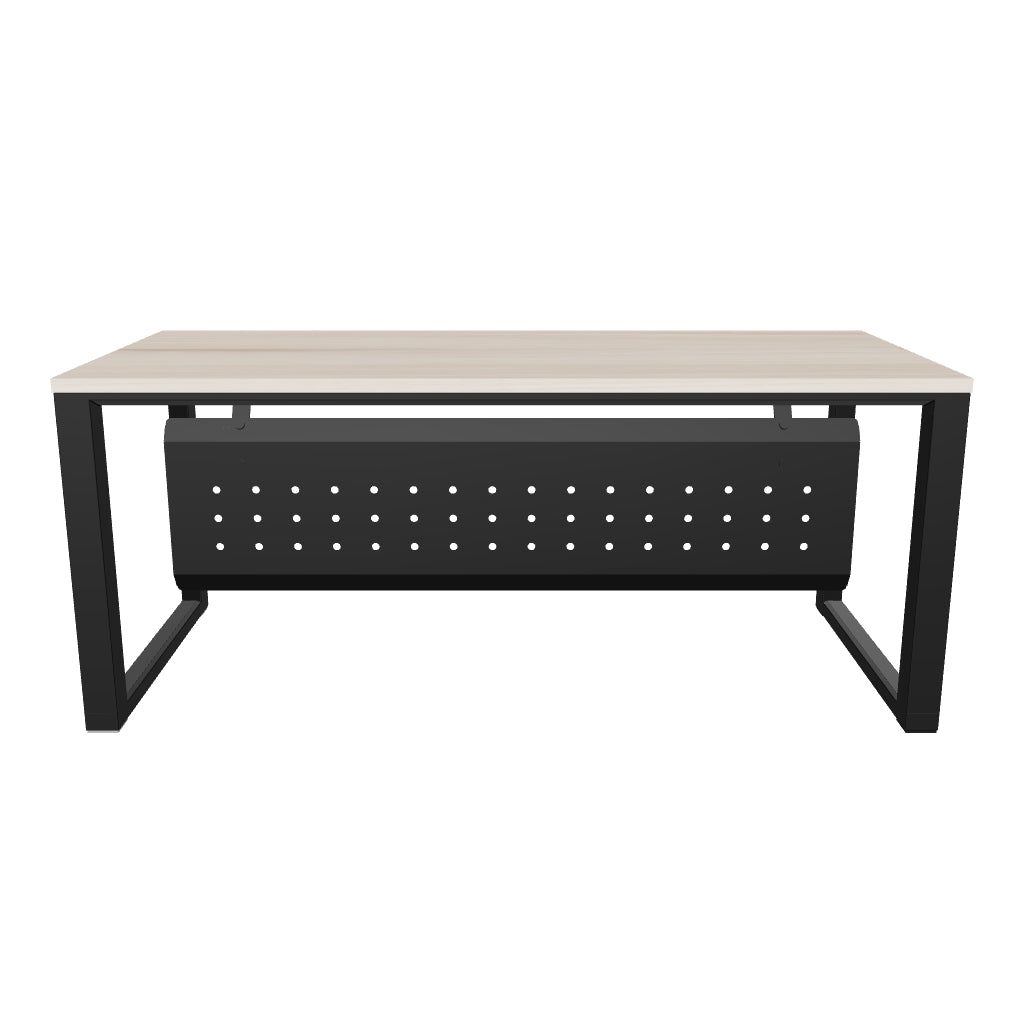 Escritorio ejecutivo SQ White / Silver 1.80 m | Offimobile