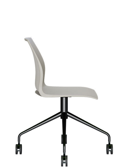 silla de oficina kalea con rodajas vista lateral