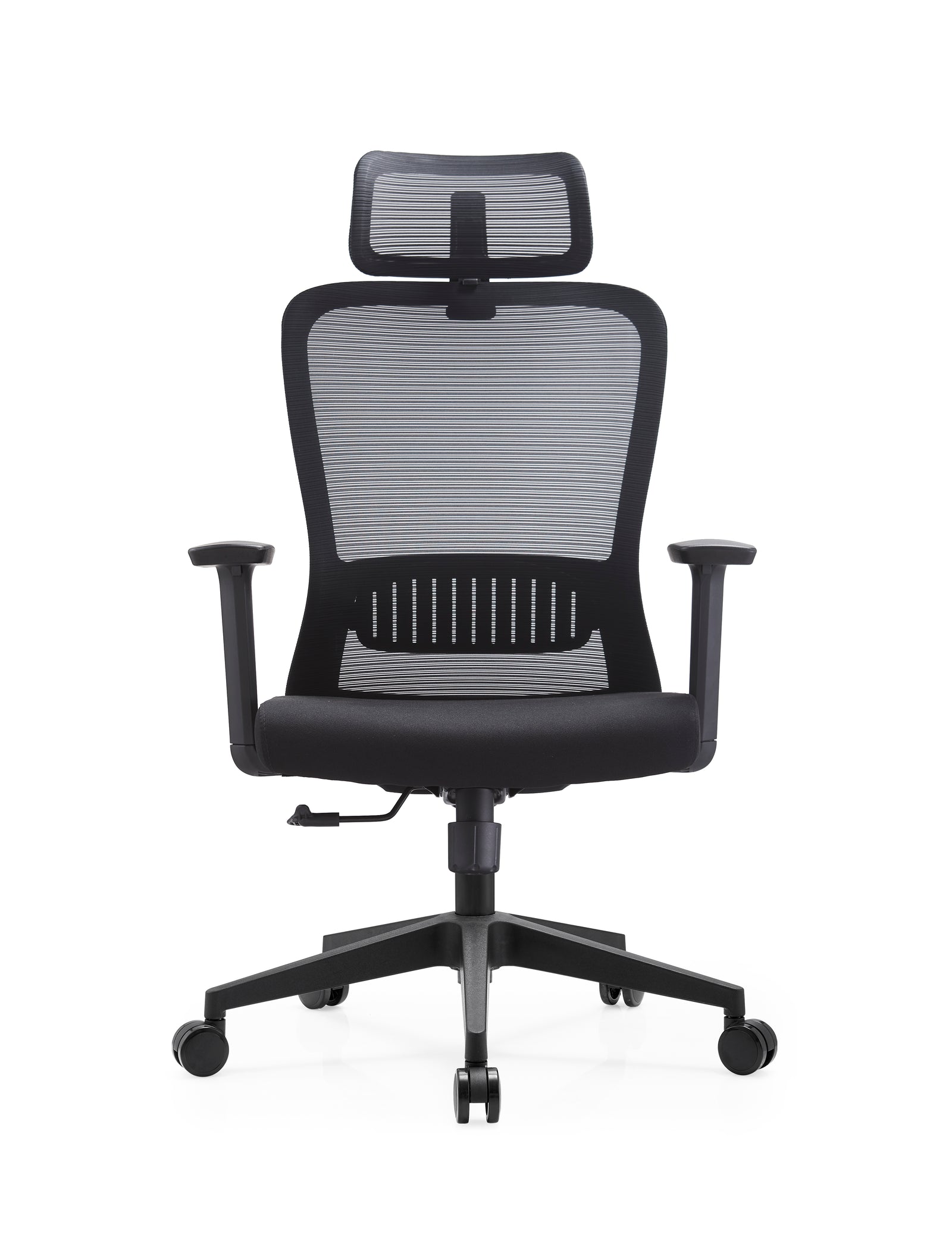 Silla ejecutiva Fent negra con cabecera y soporte lumbar ajustable
