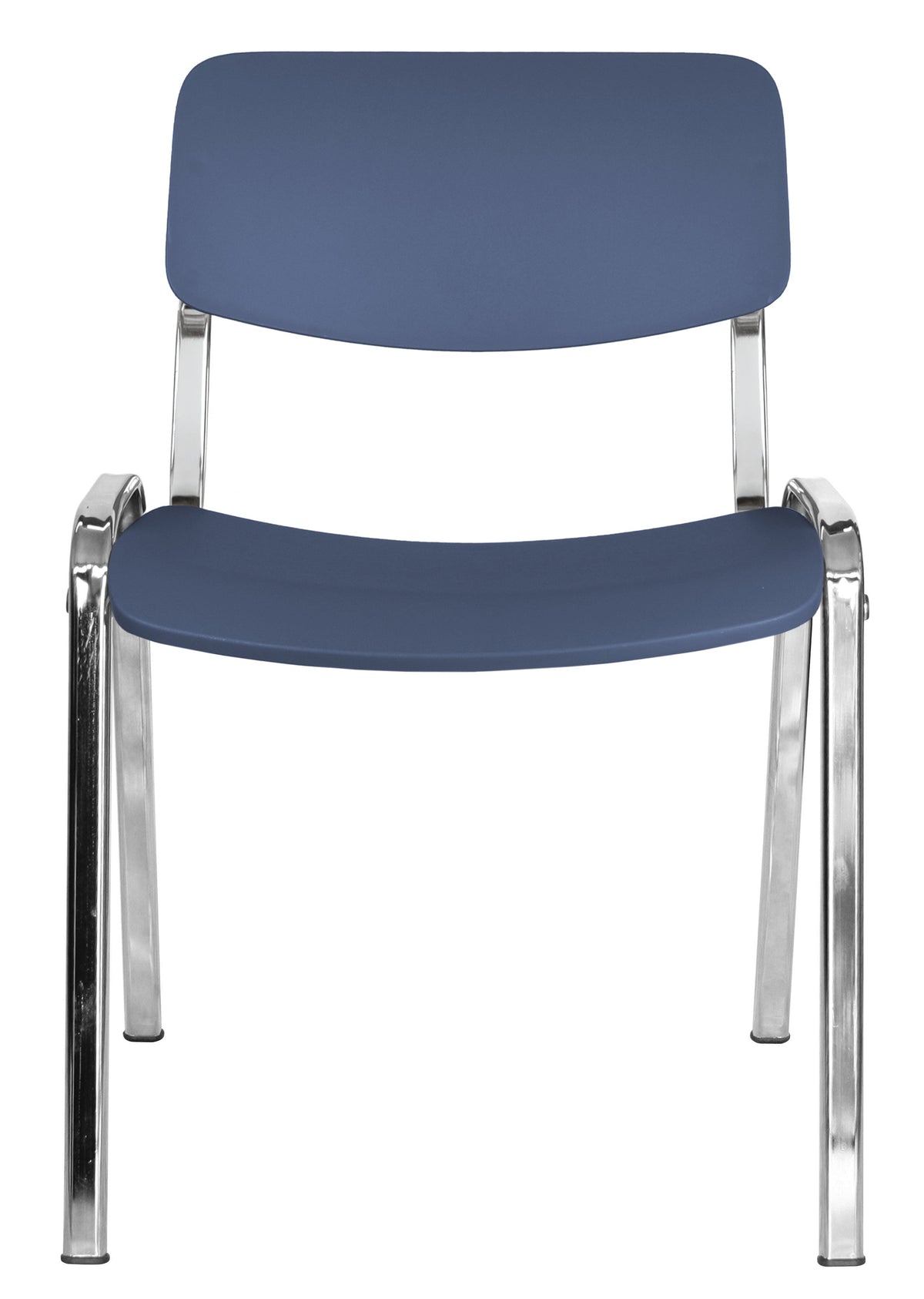 Silla Visitante MILK OHV-66cr Cromada - frente azul profundo