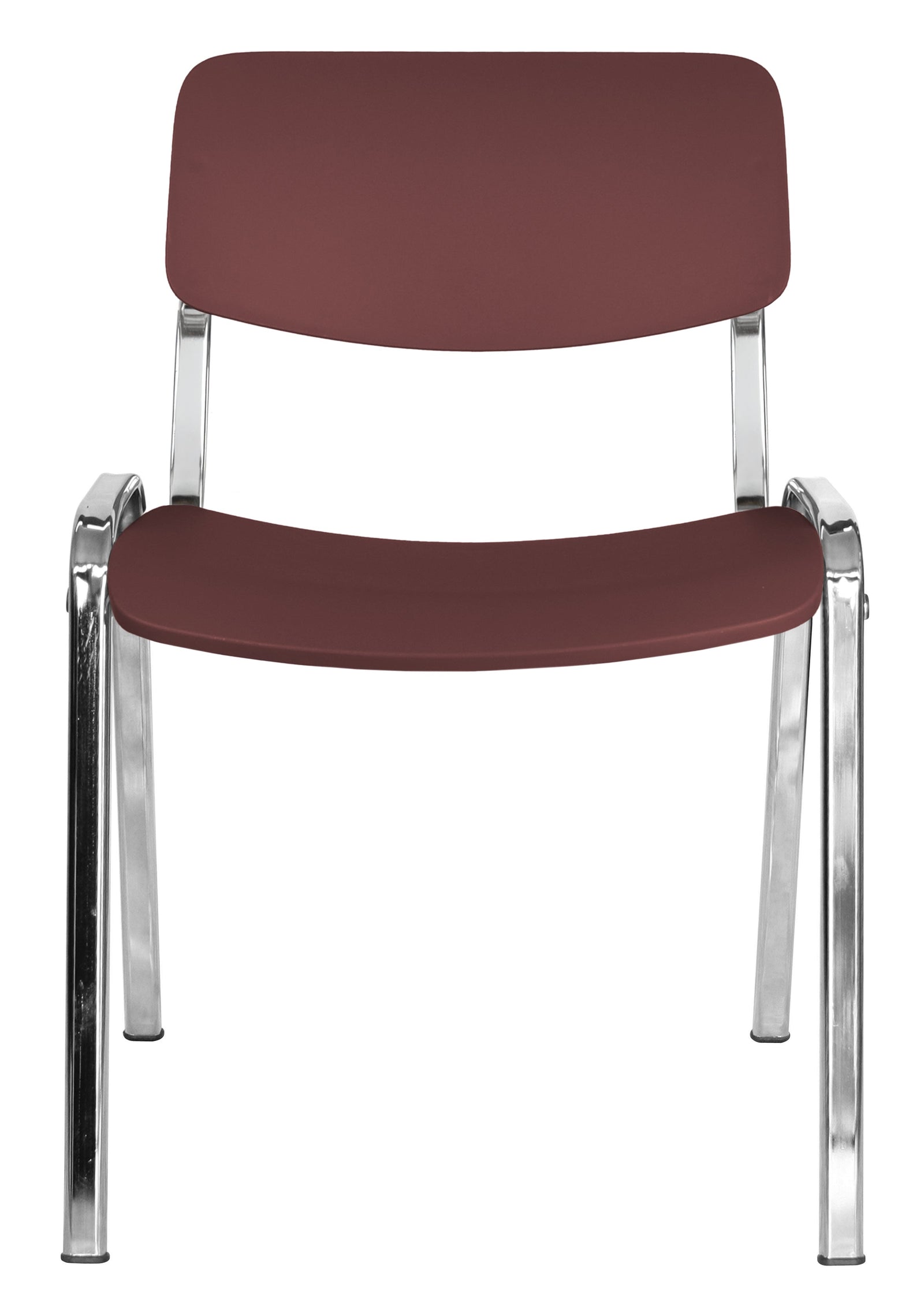 Silla Visitante MILK OHV-66cr Cromada - frente berenjena