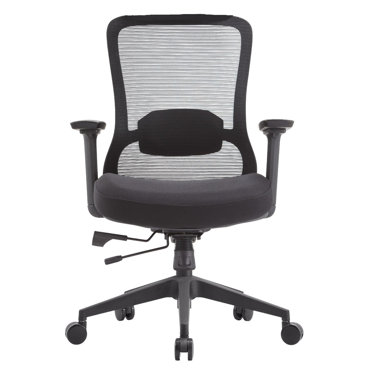 Silla ejecutiva Nicole RB con respaldo de malla negra y soporte lumbar ajustable