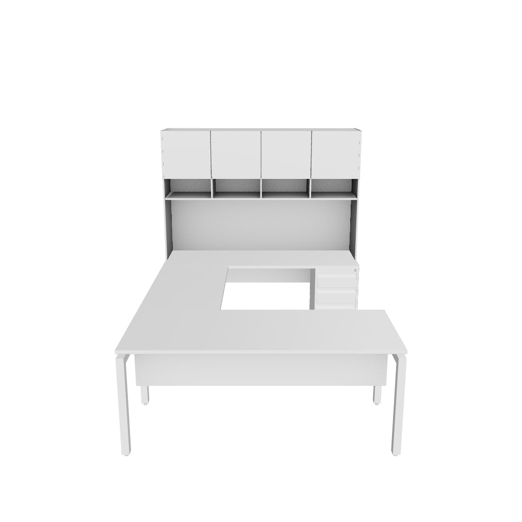 Escritorio Ejecutivo Omega En Herradura con Credenza Alta