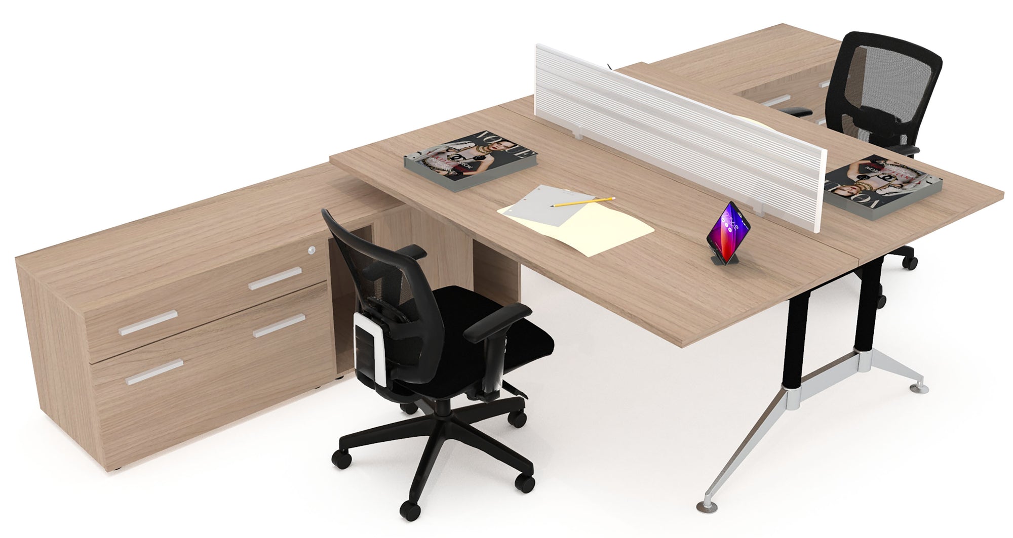 Tech black Chrome Credenza Doble - Offimobile