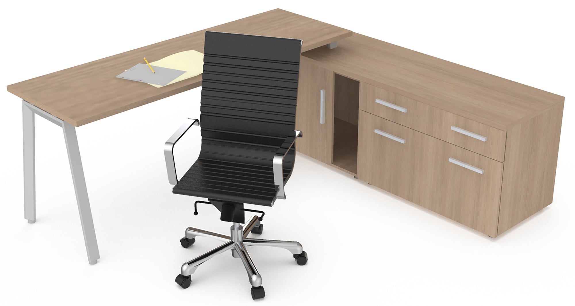 Escritorio Ejecutivo Alpha Con credenza lateral - OffiMobile