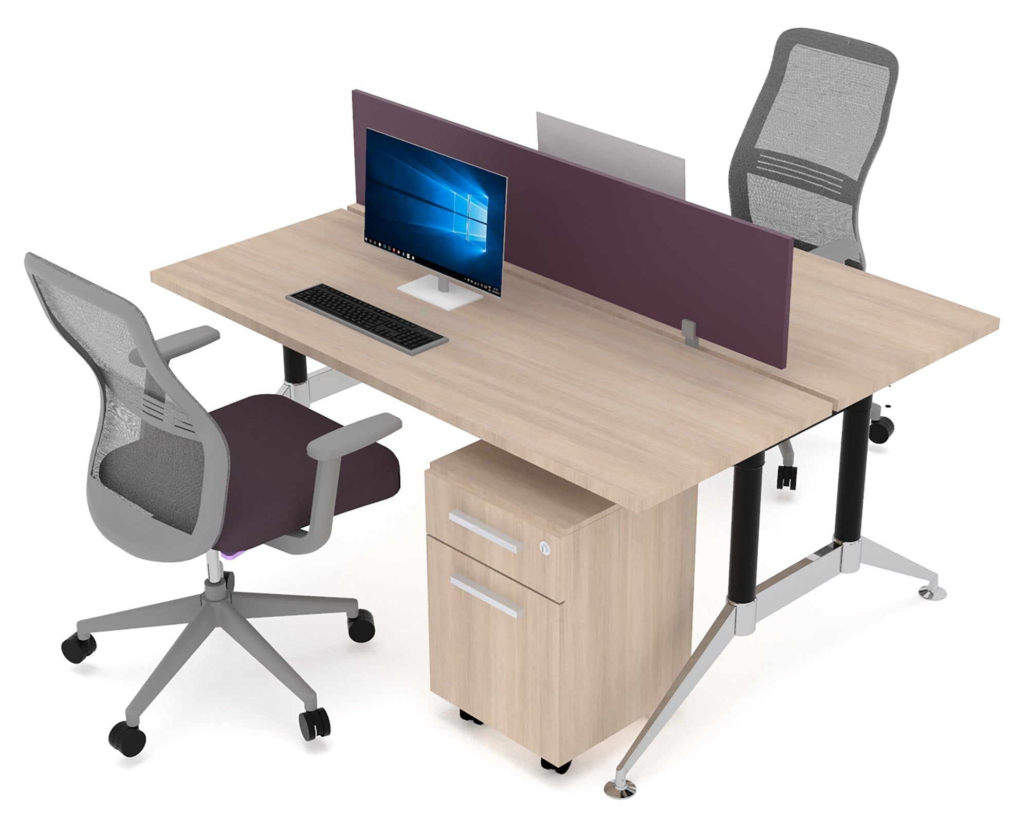 TECH BLACK CHROME BENCH PARA 2 PERSONAS - OffiMobile