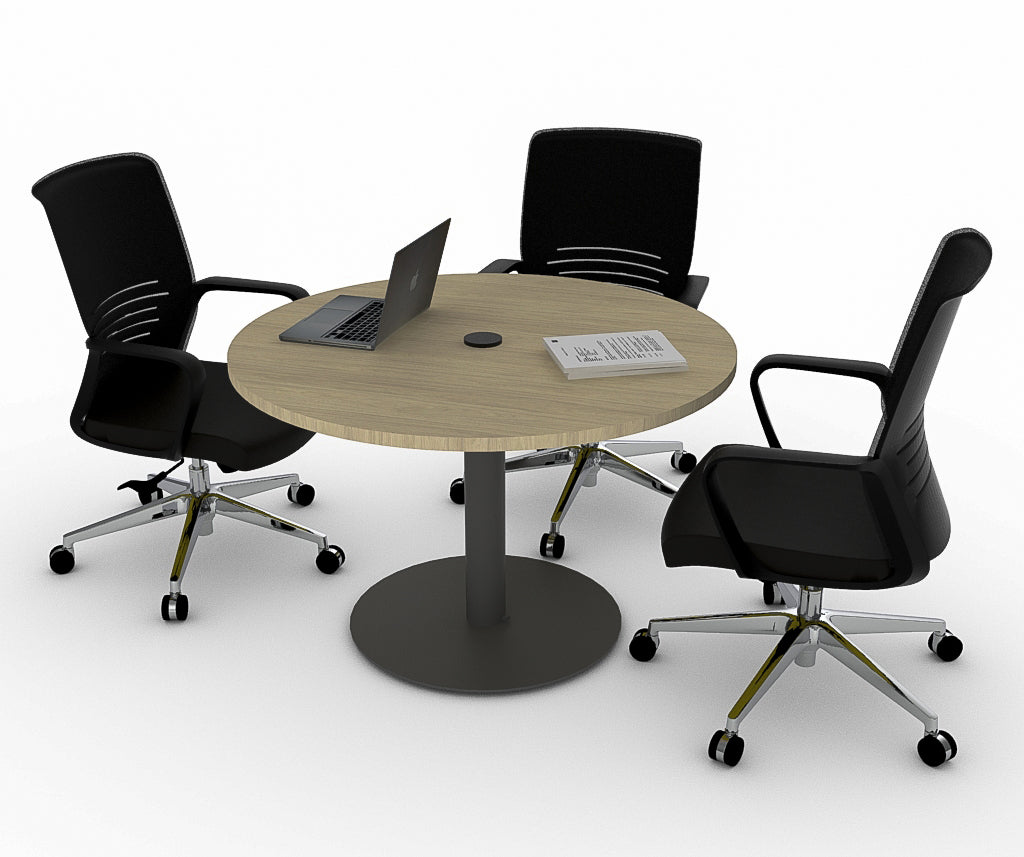 Mesas de reunión • Mesa de reunión redonda con pata metálica