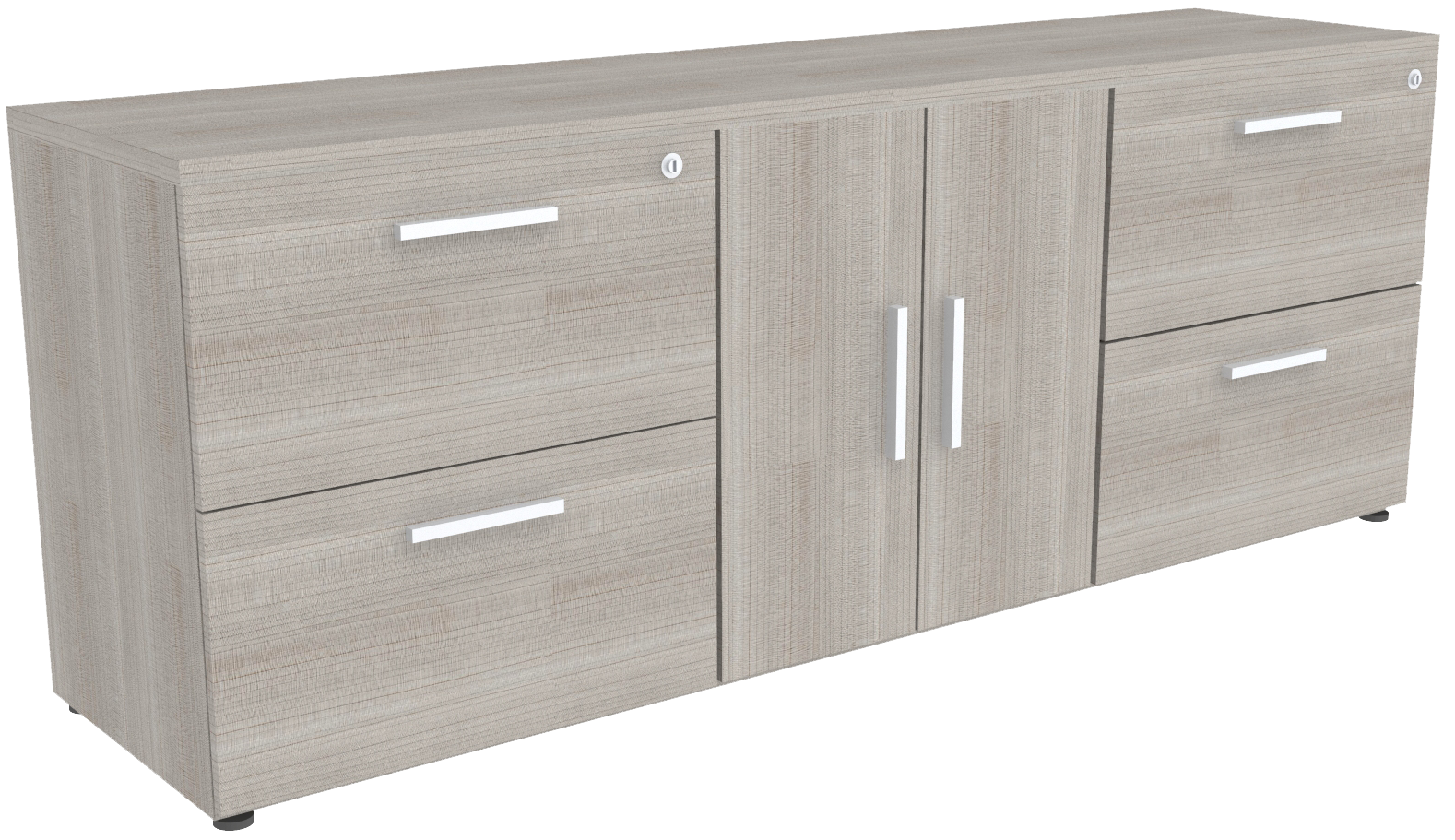 Credenza en Melamina XL 4P 2 AC - OffiMobile