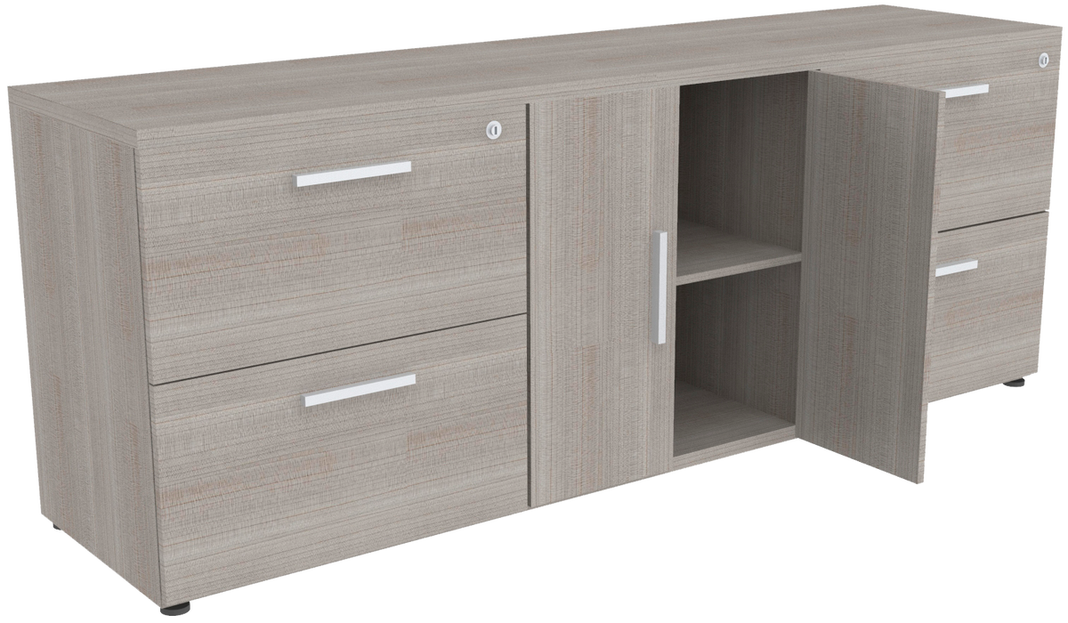 Credenza en Melamina XL 4P 2 AC - OffiMobile