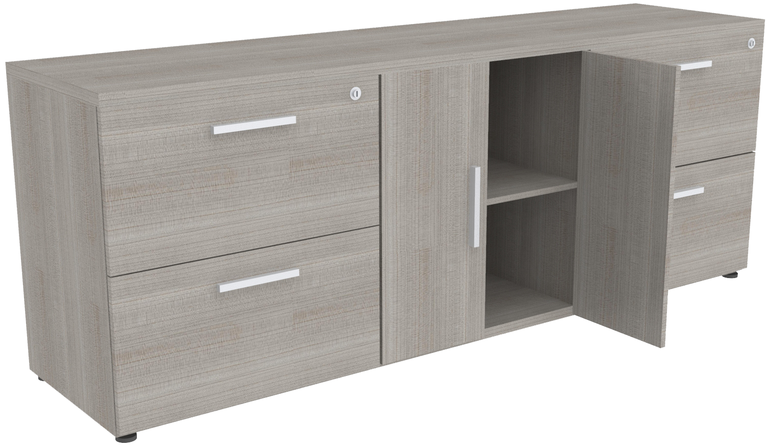 Credenza en Melamina XL 4P 2 AC - OffiMobile