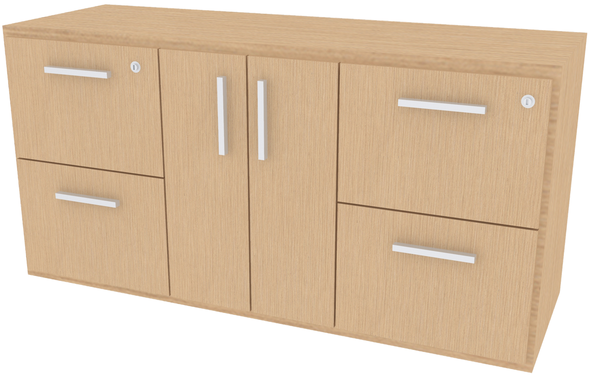 Credenza en Melamina XL 4P 2 AC - OffiMobile
