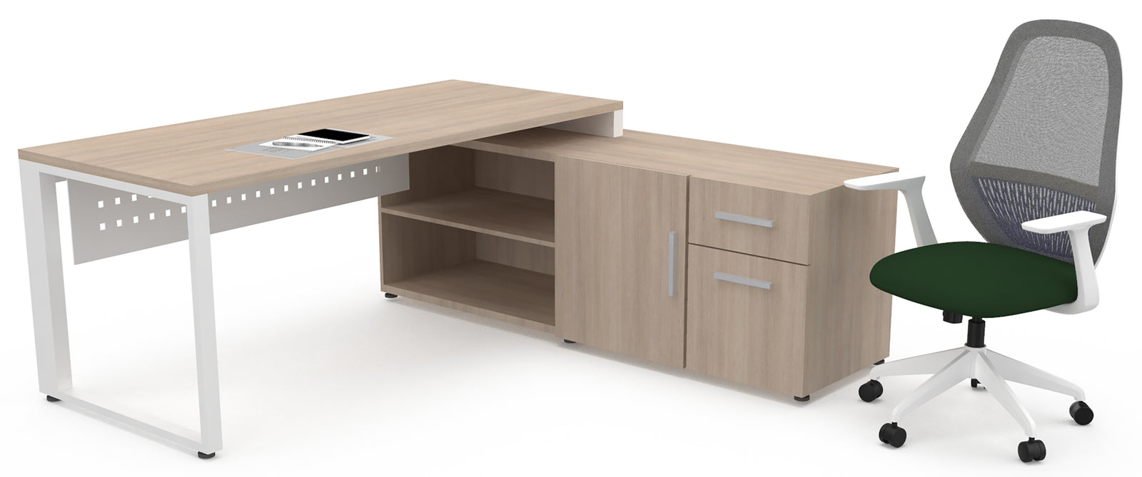 Escritorio para oficina con credenza lateral Aris - OffiMobile