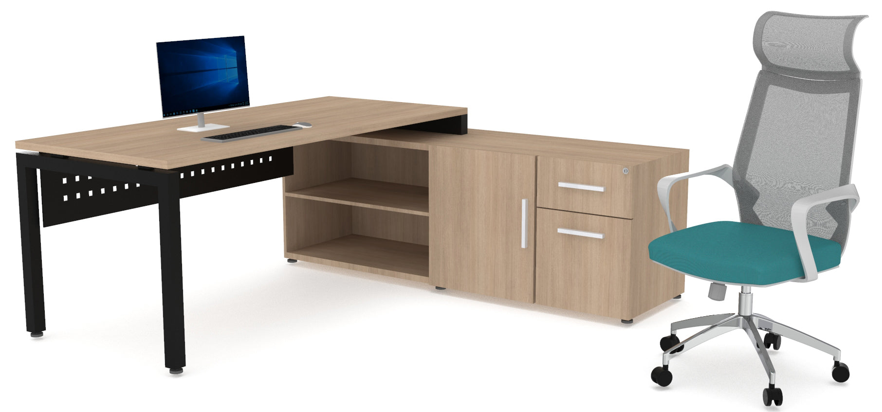 Escritorio Ejecutivo Omega con credenza lateral - OffiMobile