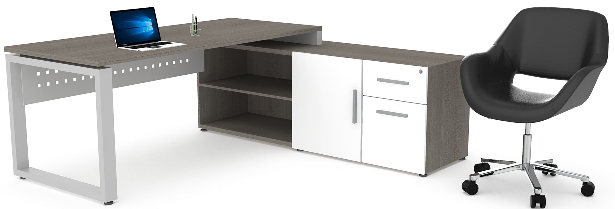 Escritorio Ejecutivo Quattro con credenza lateral - OffiMobile