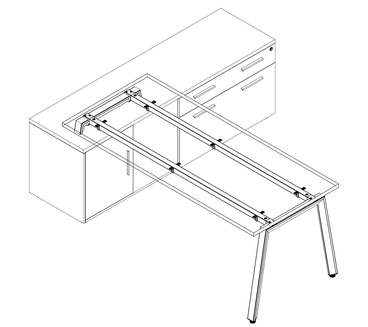 Escritorio Ejecutivo Alpha Con credenza lateral - OffiMobile