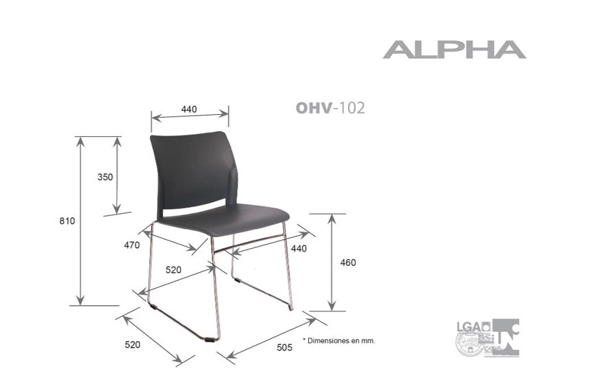SILLA VISITANTE ALPHA OHV-102