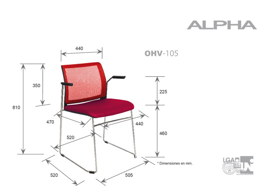 Silla Visitante Alpha OHV-105