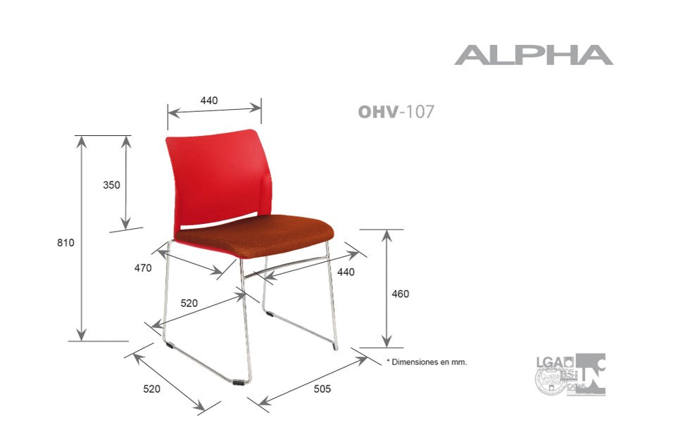 Silla Visitante Alpha OHV-107
