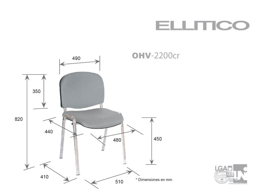 Silla Visitante Ellitico OHV-2200cr
