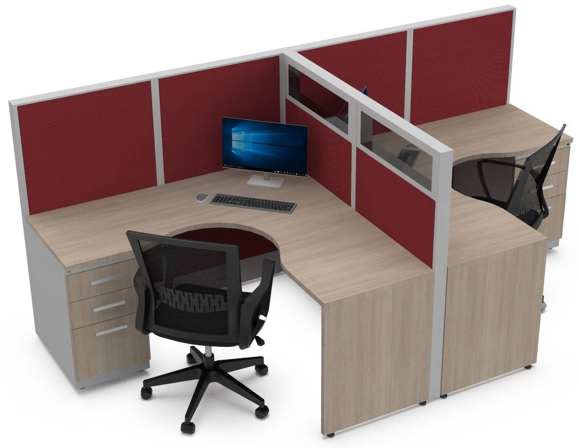Estacion de Trabajo Estabilus T5 c Archivero tipo T Cristal - OffiMobile