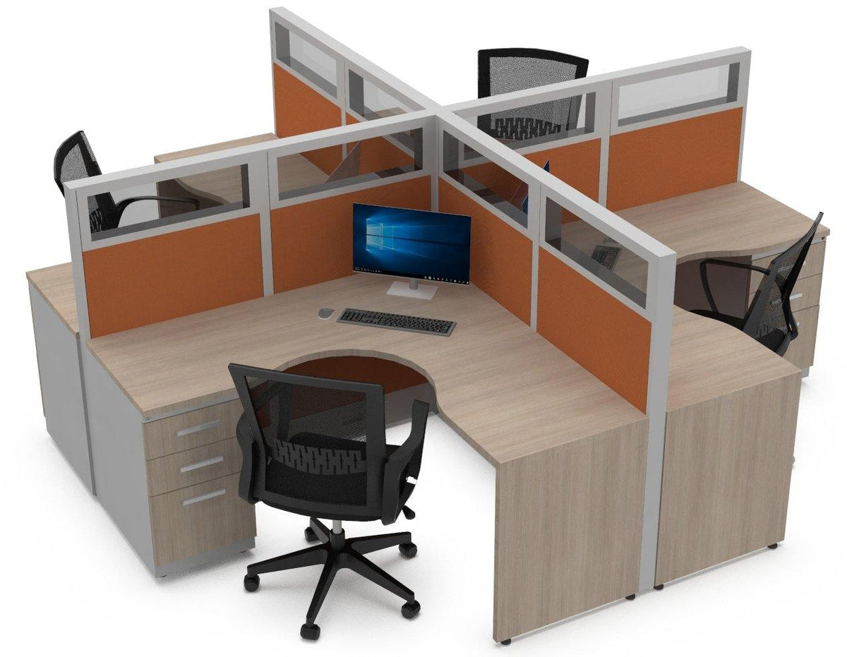 Estacion de Trabajo Estabilus T5 c Archivero Cruceta Cristal - OffiMobile
