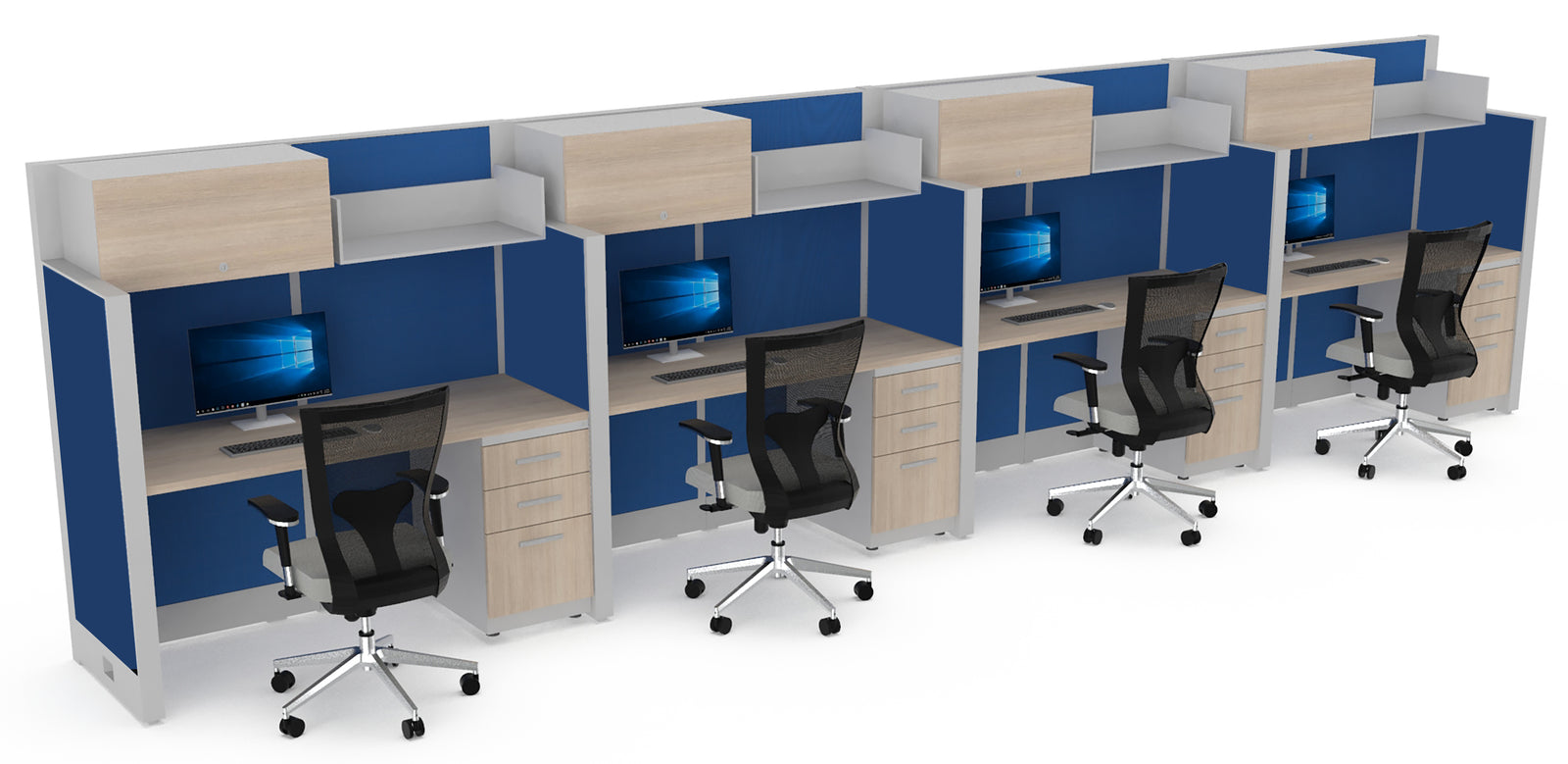 Estacion de Trabajo Estabilus T5 a Pared C archivero, flipper y repisa