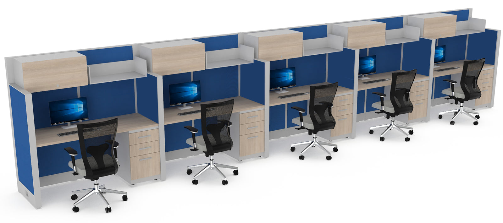 Estacion de Trabajo Estabilus T5 a Pared C archivero, flipper y repisa