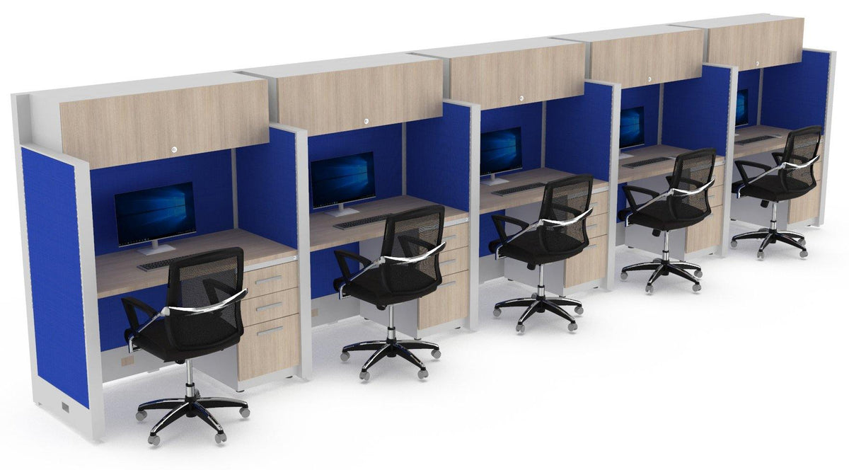 Estacion de Trabajo Estabilus T5 A Pared C archivero y Flipper - OffiMobile