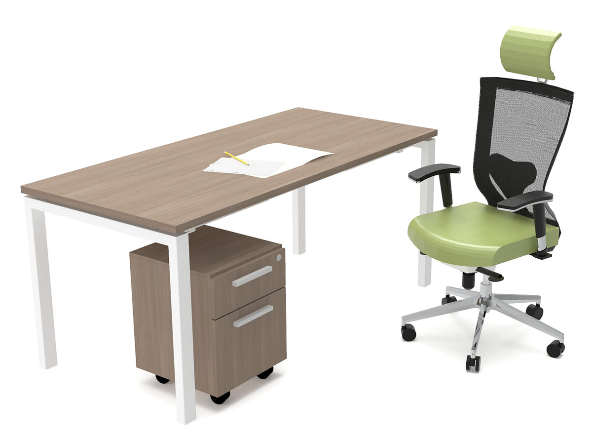 Escritorio Ejecutivo ME White/Silver - OffiMobile