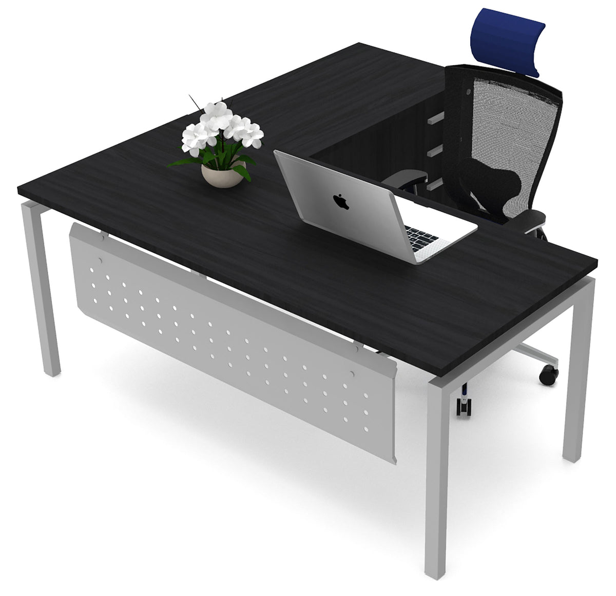 Escritorio Semi ejecutivo MS White/Silver - OffiMobile