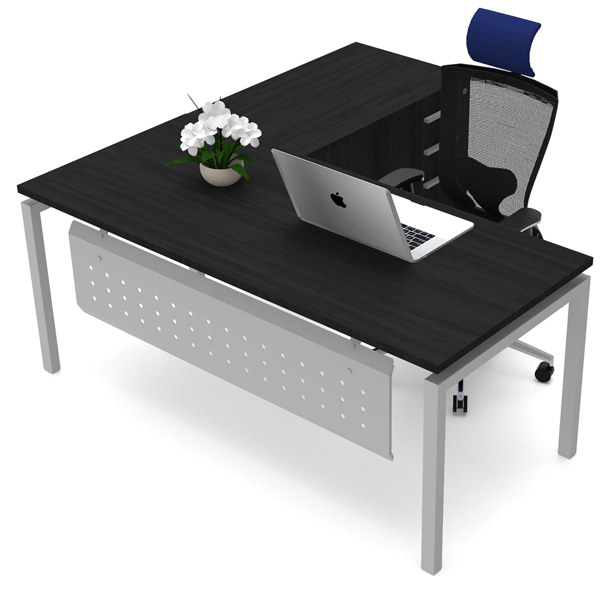 Escritorio Semi ejecutivo MS White/Silver - OffiMobile