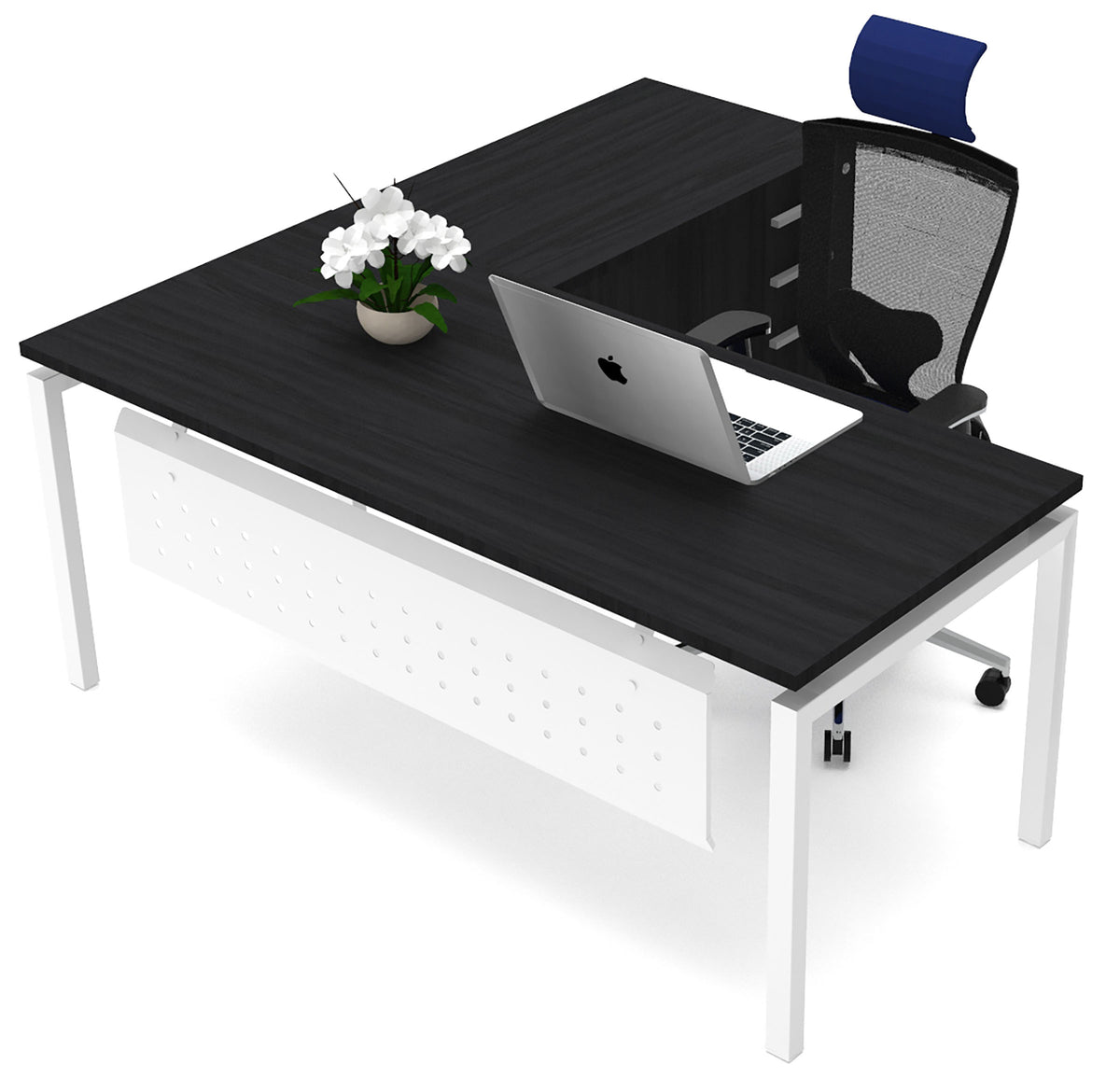 Escritorio Semi ejecutivo MS White/Silver - OffiMobile