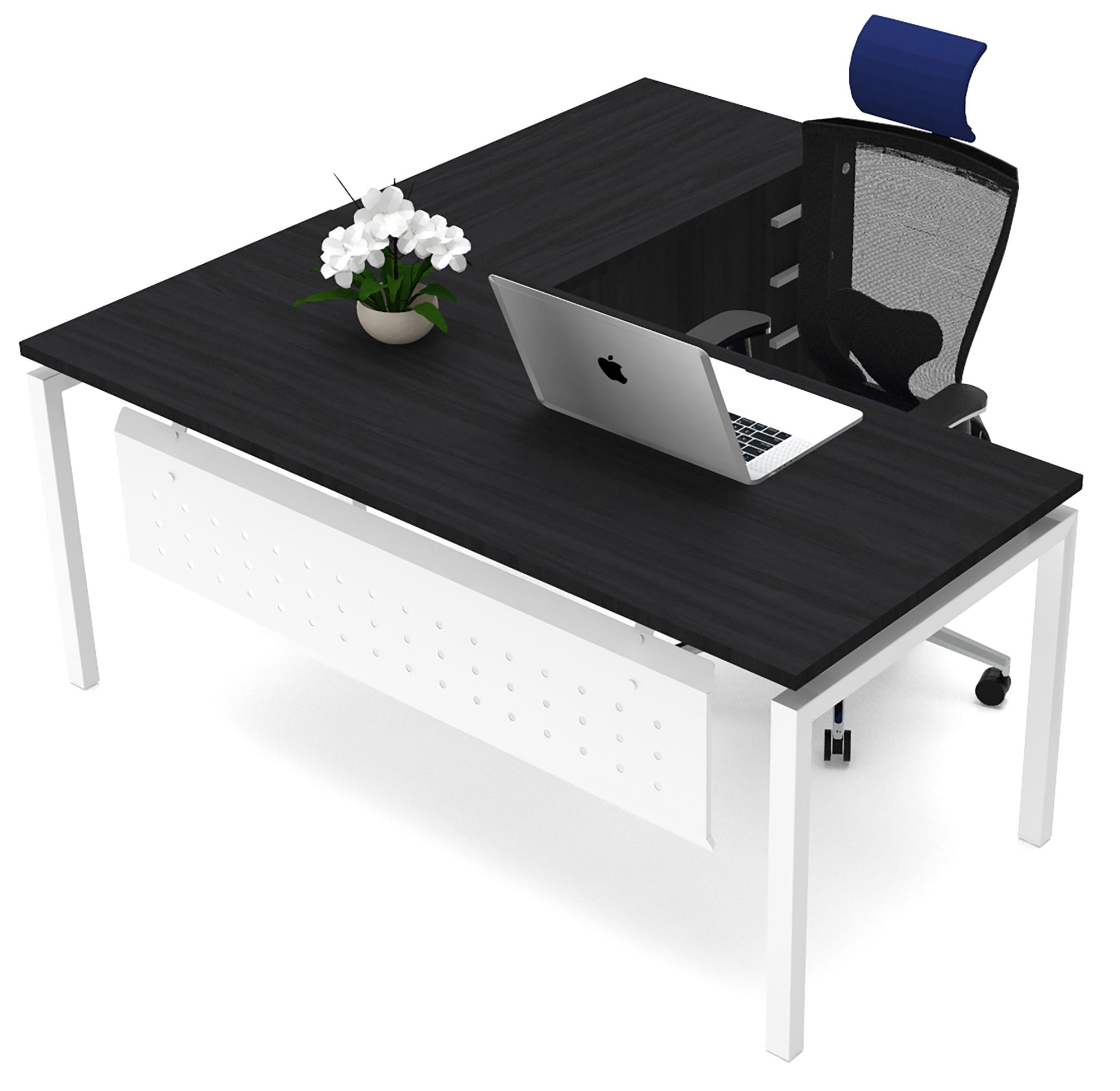 Escritorio Semi ejecutivo MS White/Silver - OffiMobile