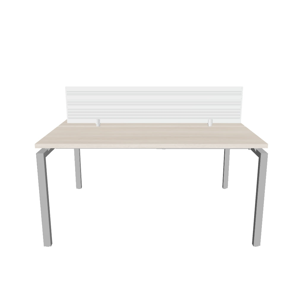 MESA BENCH MS SILVER/WHITE 2P