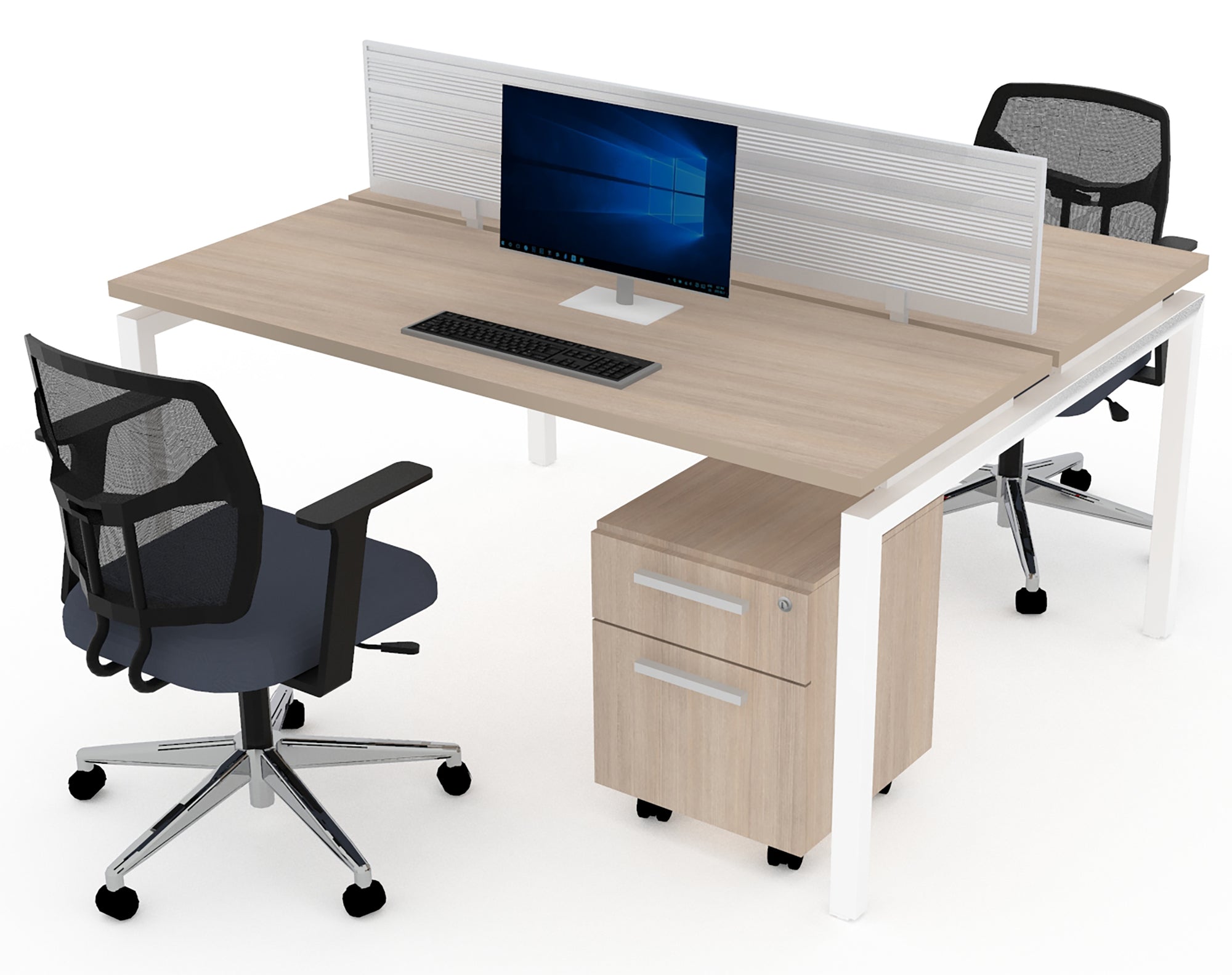 MESA BENCH MS SILVER/WHITE 2P - OffiMobile