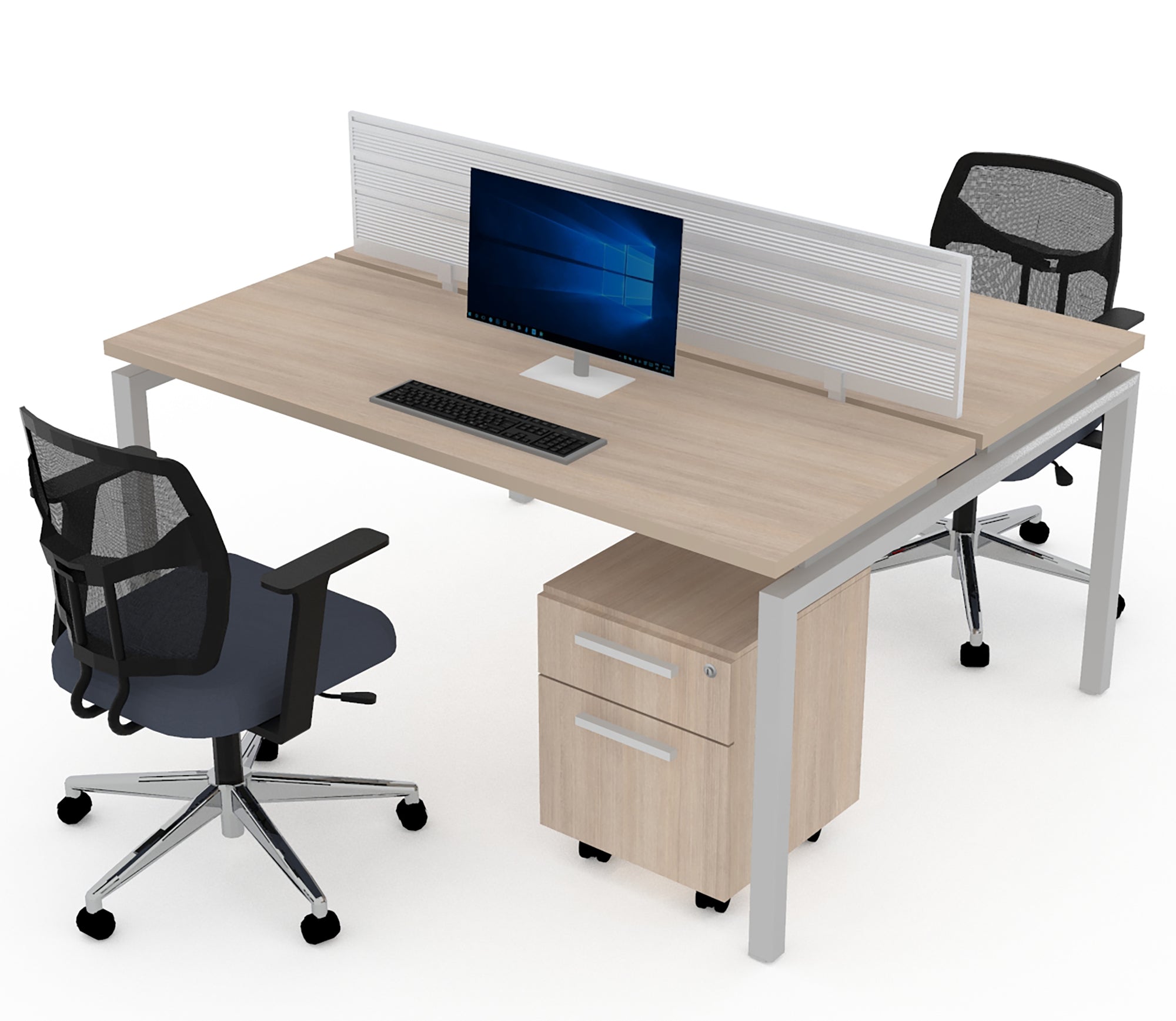 MESA BENCH MS SILVER/WHITE 2P - OffiMobile